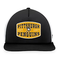Fanatics /White Pittsburgh Penguins Foam Front Patch Trucker Snapback Hat