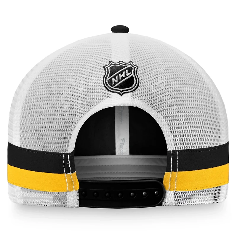 Fanatics /White Pittsburgh Penguins Fundamental Striped Trucker Adjustable Hat