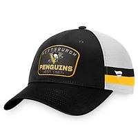 Fanatics /White Pittsburgh Penguins Fundamental Striped Trucker Adjustable Hat