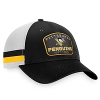 Fanatics /White Pittsburgh Penguins Fundamental Striped Trucker Adjustable Hat