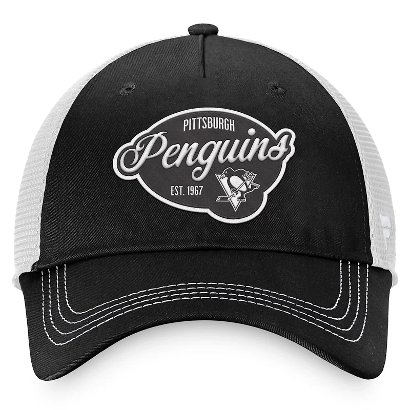 Fanatics /White Pittsburgh Penguins Fundamental Trucker Adjustable Hat