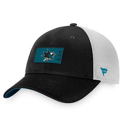 Fanatics /White San Jose Sharks Authentic Pro Rink Trucker Snapback Hat