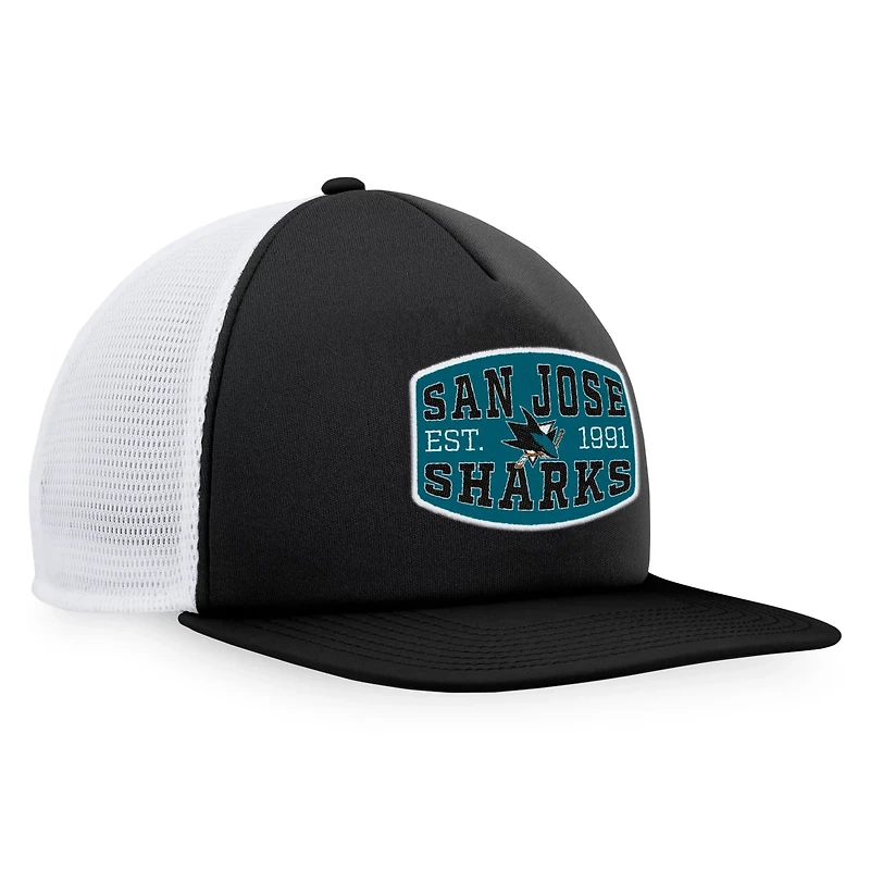 Fanatics /White San Jose Sharks Foam Front Patch Trucker Snapback Hat