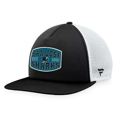 Fanatics /White San Jose Sharks Foam Front Patch Trucker Snapback Hat