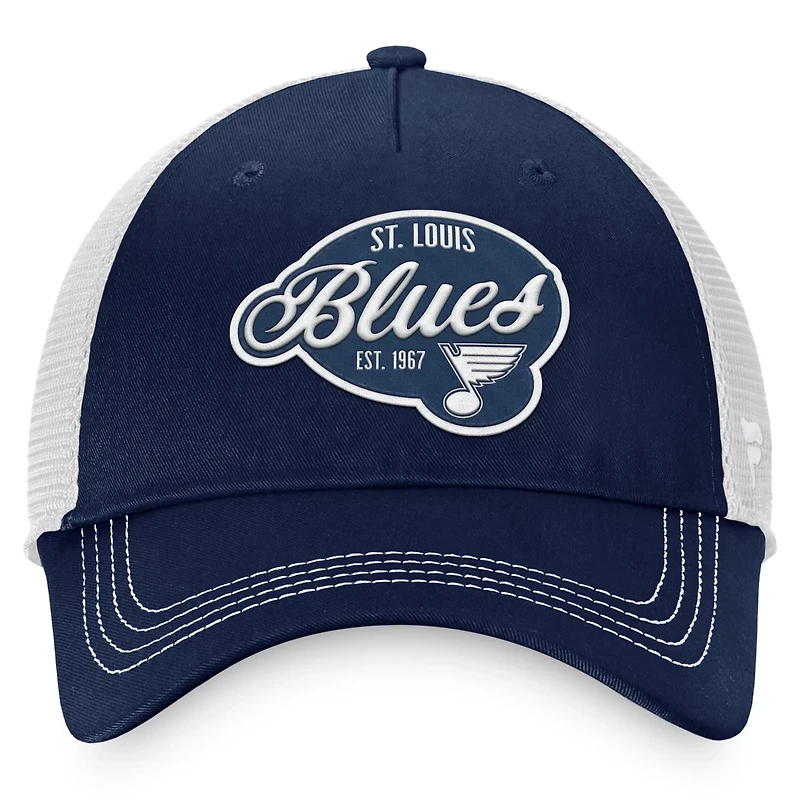 Fanatics White St Louis Blues Fundamental Trucker Adjustable Hat