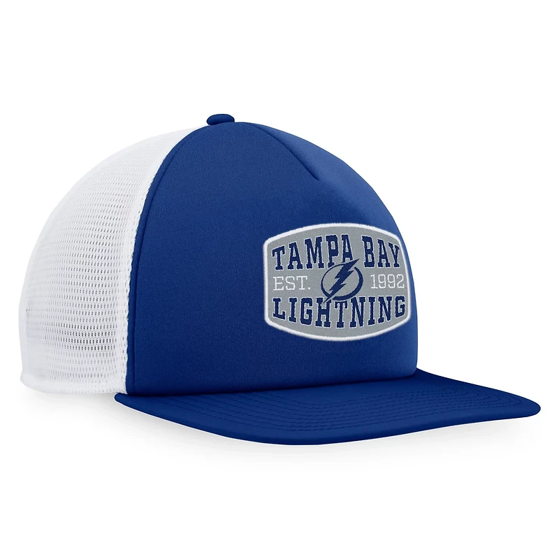 Fanatics White Tampa Bay Lightning Foam Front Patch Trucker Snapback Hat