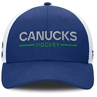 Fanatics White Vancouver Canucks Authentic Pro Rink Lockup Adjustable Trucker Hat