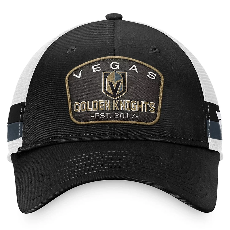 Fanatics /White Vegas Golden Knights Fundamental Striped Trucker Adjustable Hat