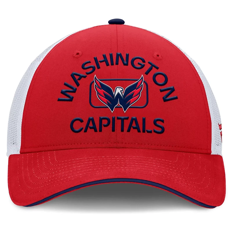 Fanatics White Washington Capitals Authentic Pro Rink Trucker Hat