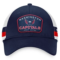 Fanatics /White Washington Capitals Fundamental Striped Trucker Adjustable Hat