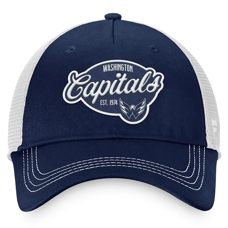 Fanatics /White Washington Capitals Fundamental Trucker Adjustable Hat