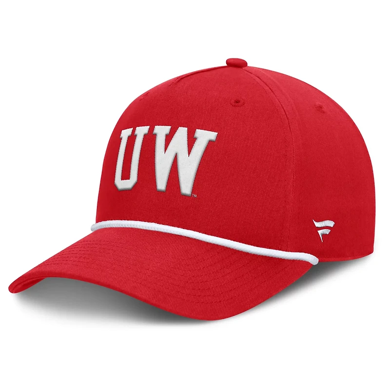 Fanatics Wisconsin Badgers Foul Ball Rope Adjustable Hat