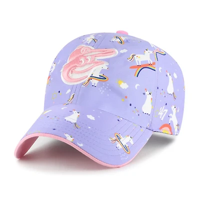 Girls Youth '47 Baltimore Orioles Unicorn Clean Up Adjustable Hat