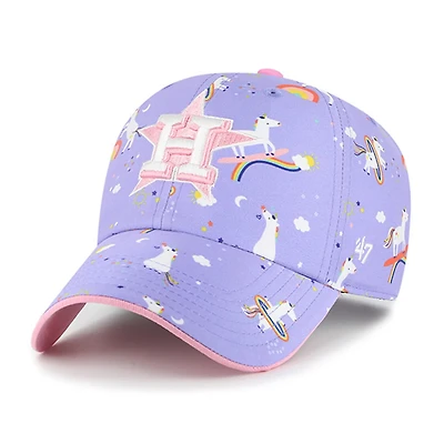 Girls Youth '47 Houston Astros Unicorn Clean Up Adjustable Hat
