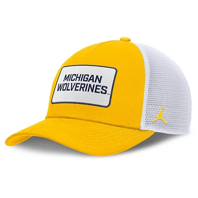 Jordan Brand Michigan Wolverines 2025 On-Field Rise Patch Trucker Adjustable Hat