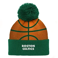 Kelly Boston Celtics Basketball Head Cuffed Knit Hat with Pom