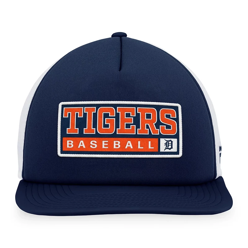 Majestic White Detroit Tigers Foam Trucker Snapback Hat