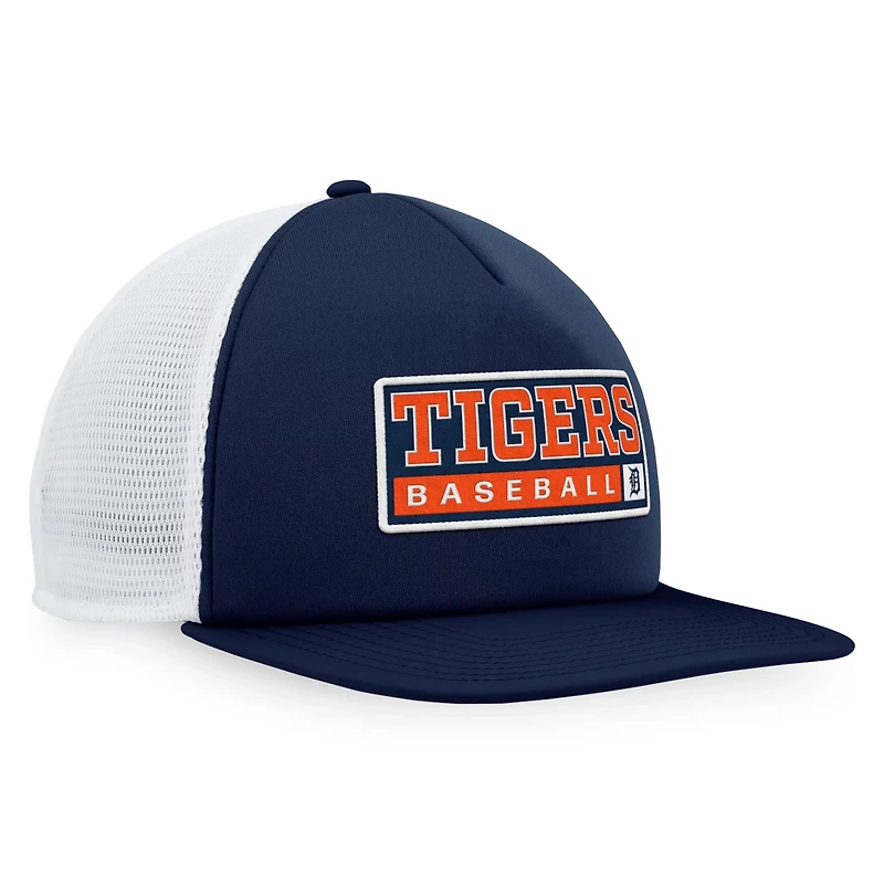 Majestic White Detroit Tigers Foam Trucker Snapback Hat
