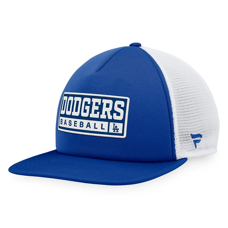 Majestic White Los Angeles Dodgers Foam Trucker Snapback Hat