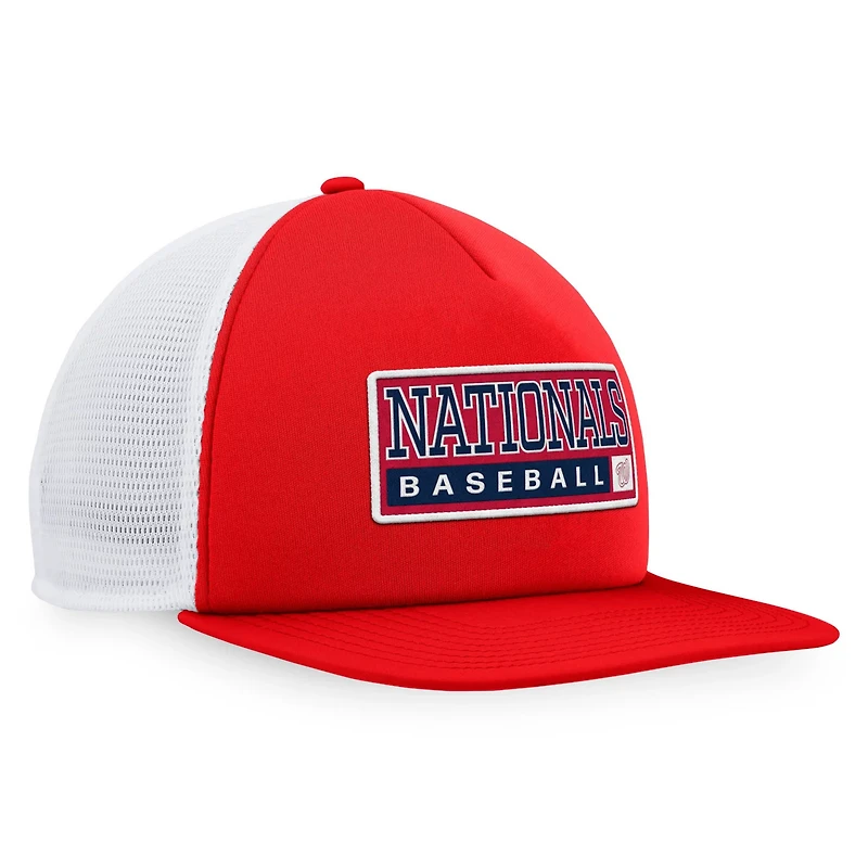 Majestic White Washington Nationals Foam Trucker Snapback Hat