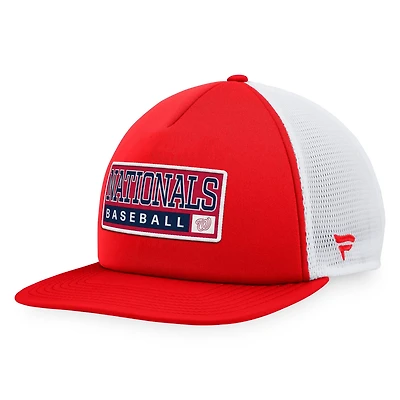 Majestic White Washington Nationals Foam Trucker Snapback Hat