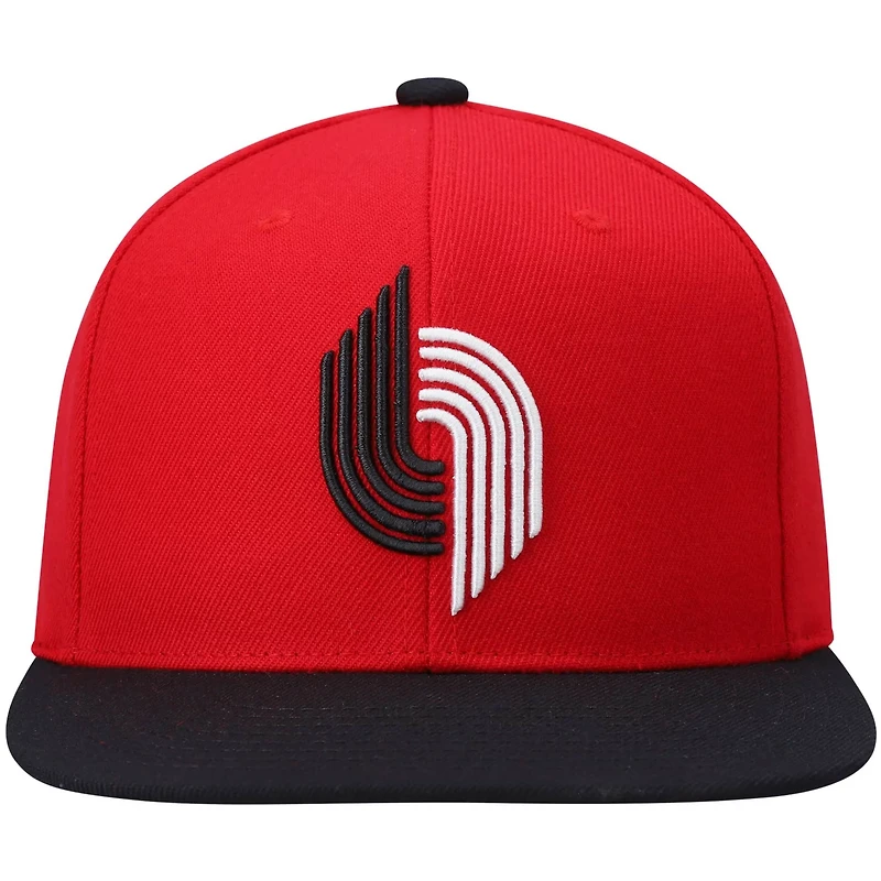 Mitchell  Ness /Black Portland Trail Blazers Hardwood Classics Team Two-Tone 20 Snapback Hat