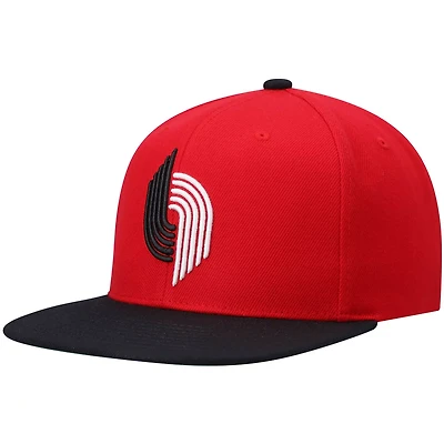 Mitchell  Ness /Black Portland Trail Blazers Hardwood Classics Team Two-Tone 20 Snapback Hat