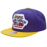 Mitchell  Ness /Gold Los Angeles Lakers Hardwood Classics 1987/88 Back-to-Back NBA Champions Snapback Hat