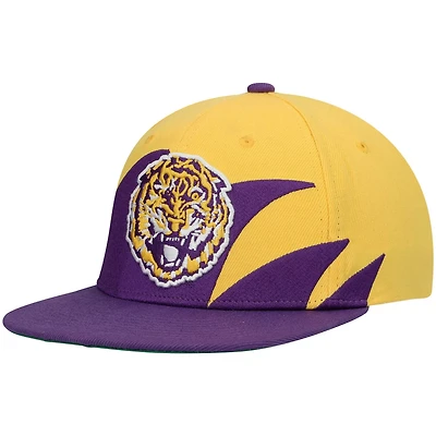 Mitchell  Ness /Gold LSU Tigers Sharktooth Snapback Hat