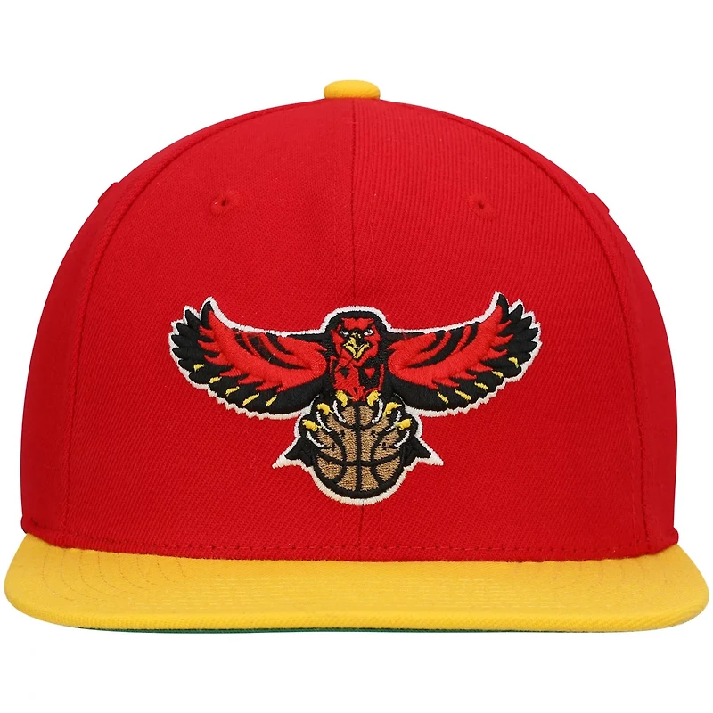 Mitchell Ness /Yellow Atlanta Hawks Hardwood Classics Team Two-Tone 20 Snapback Hat