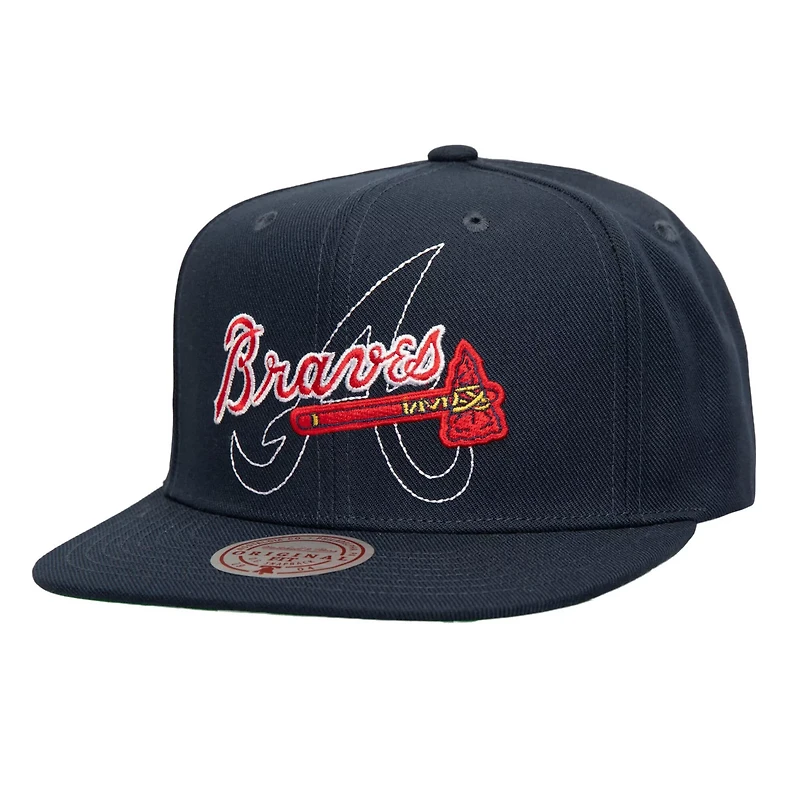 Mitchell  Ness Atlanta Braves Double Up Snapback Hat