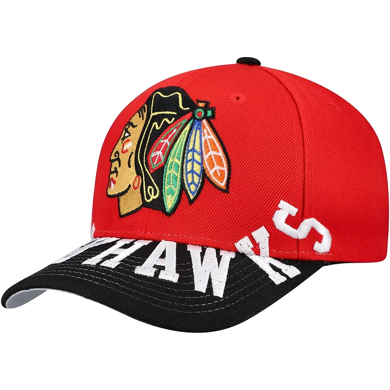 Mitchell  Ness Black Chicago Blackhawks Underarch Two-Tone Pro Crown Snapback Hat