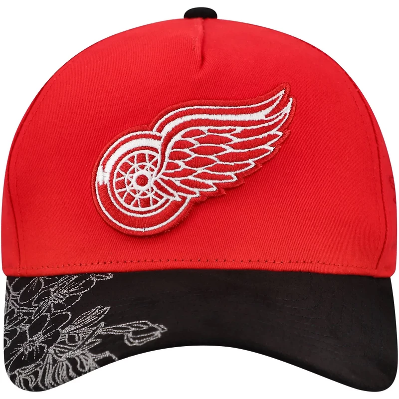 Mitchell  Ness Black Detroit Wings May Flowers Pro Crown Adjustable Hat