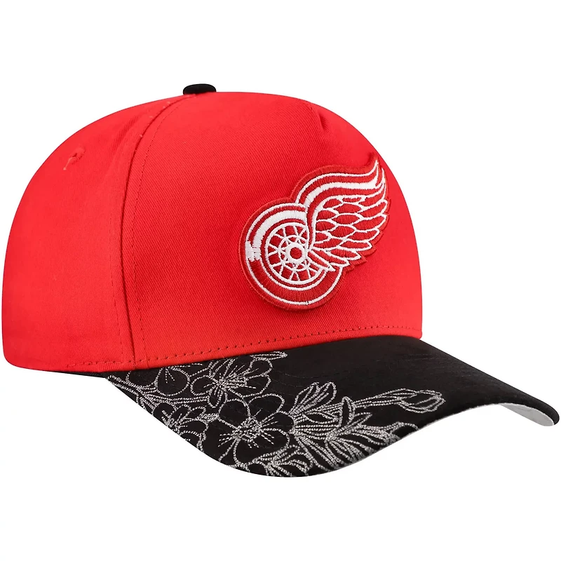 Mitchell  Ness Black Detroit Wings May Flowers Pro Crown Adjustable Hat