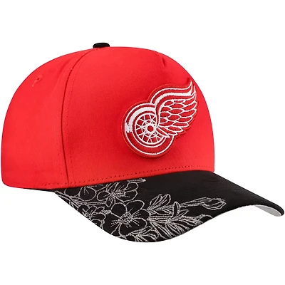 Mitchell  Ness Black Detroit Wings May Flowers Pro Crown Adjustable Hat