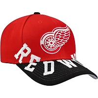Mitchell  Ness Black Detroit Wings Underarch Two-Tone Pro Crown Snapback Hat