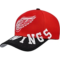 Mitchell  Ness Black Detroit Wings Underarch Two-Tone Pro Crown Snapback Hat