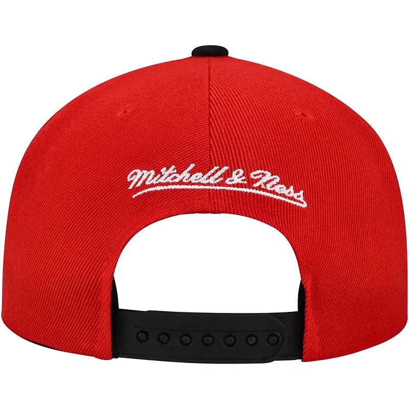 Mitchell  Ness Black Detroit Wings Underarch Two-Tone Pro Crown Snapback Hat