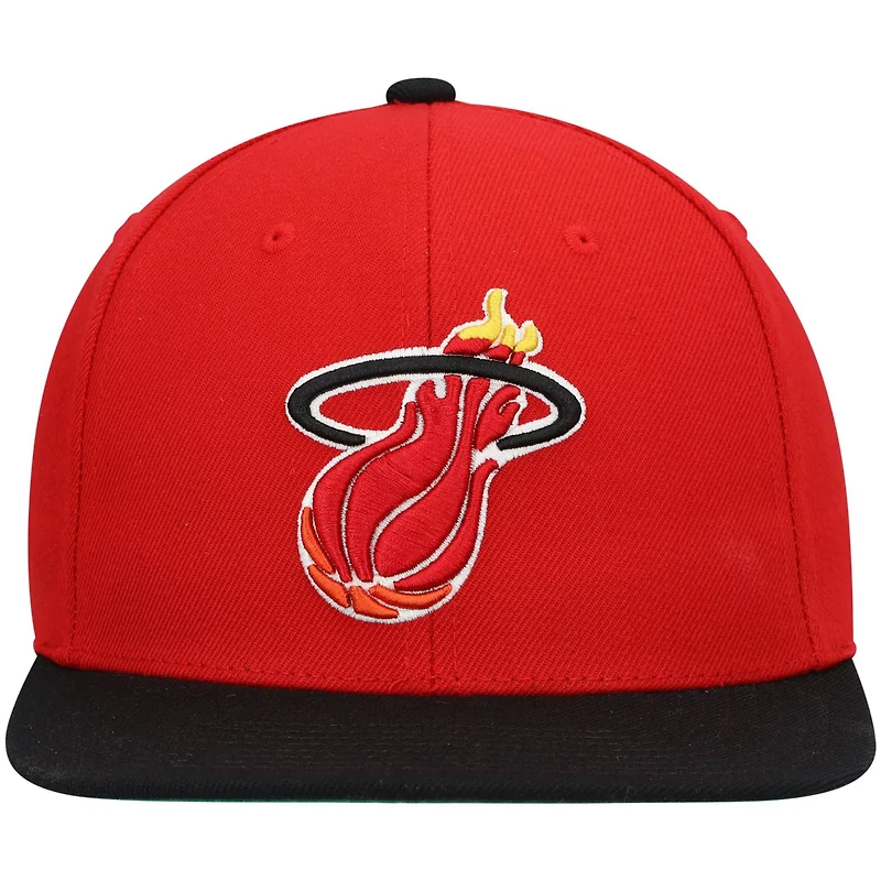 Mitchell Ness /Black Miami Heat Hardwood Classics Team Two-Tone 20 Snapback Hat