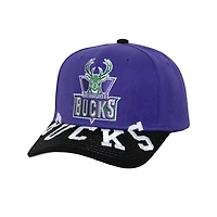 Mitchell  Ness Black Milwaukee Bucks Underarch Two-Tone Pro Crown Snapback Hat