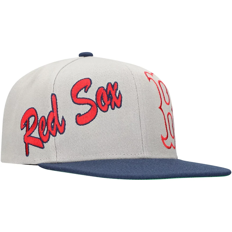 Mitchell Ness Boston Sox Knock Out Panel Snapback Hat