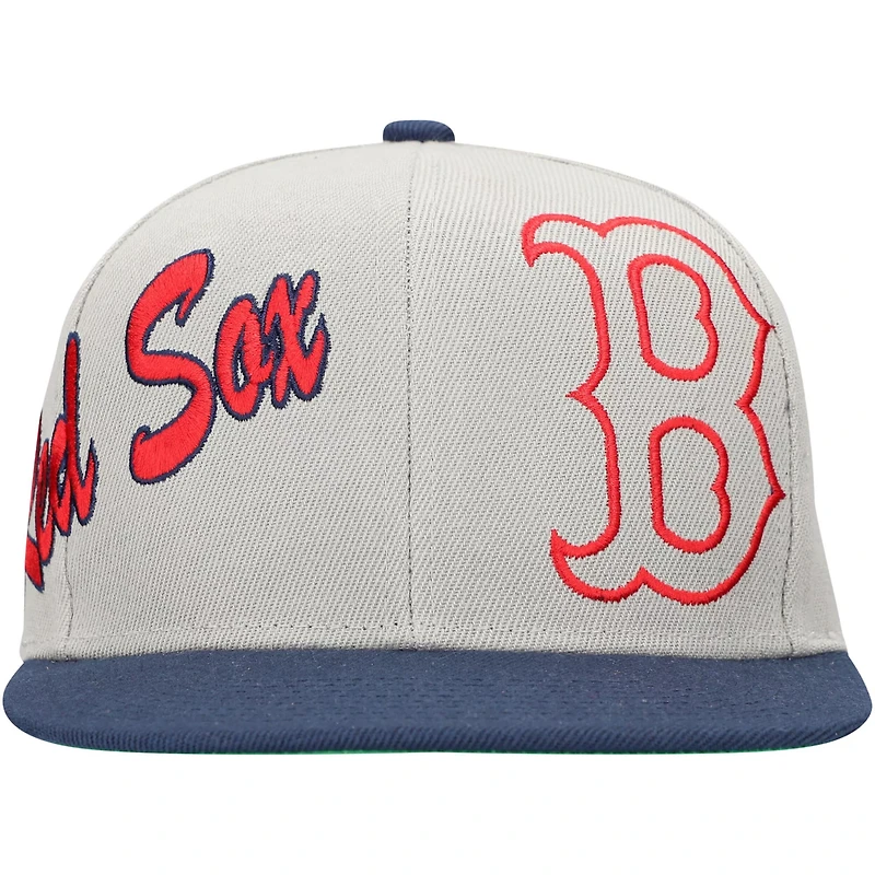 Mitchell Ness Boston Sox Knock Out Panel Snapback Hat