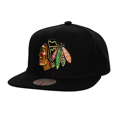 Mitchell  Ness Chicago hawks Core Top Spot Snapback Hat
