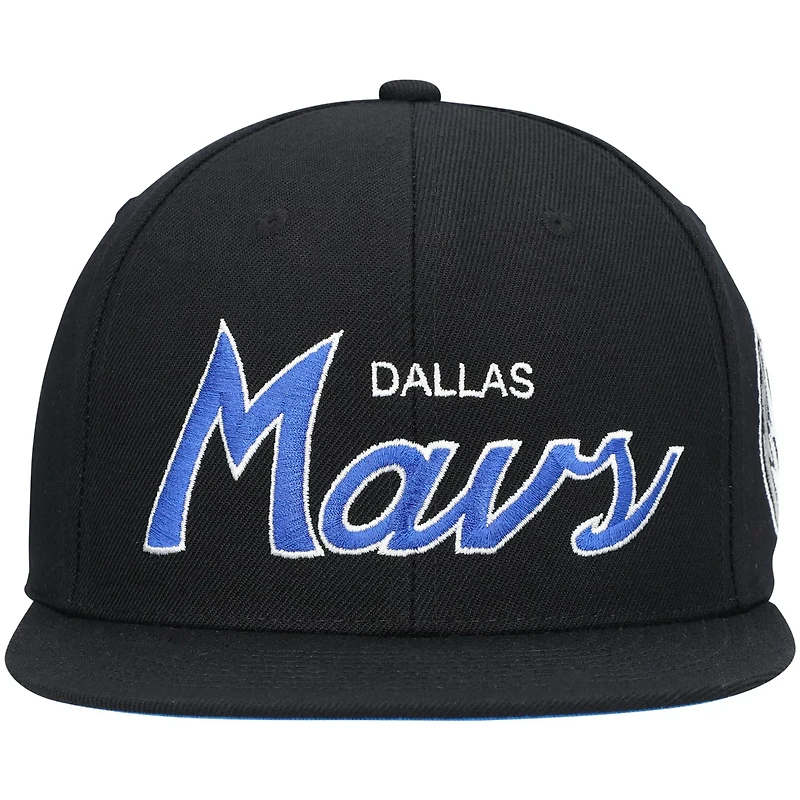 Mitchell Ness Dallas Mavericks Hardwood Classics Script 20 Snapback Hat