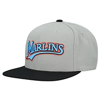 Mitchell  Ness Florida Marlins Cooperstown Collection Basic Flip Snapback Hat