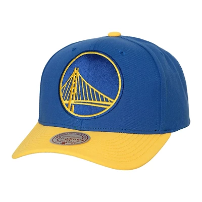 Mitchell  Ness Gold Golden State Warriors Soul XL Logo Pro Crown Snapback Hat