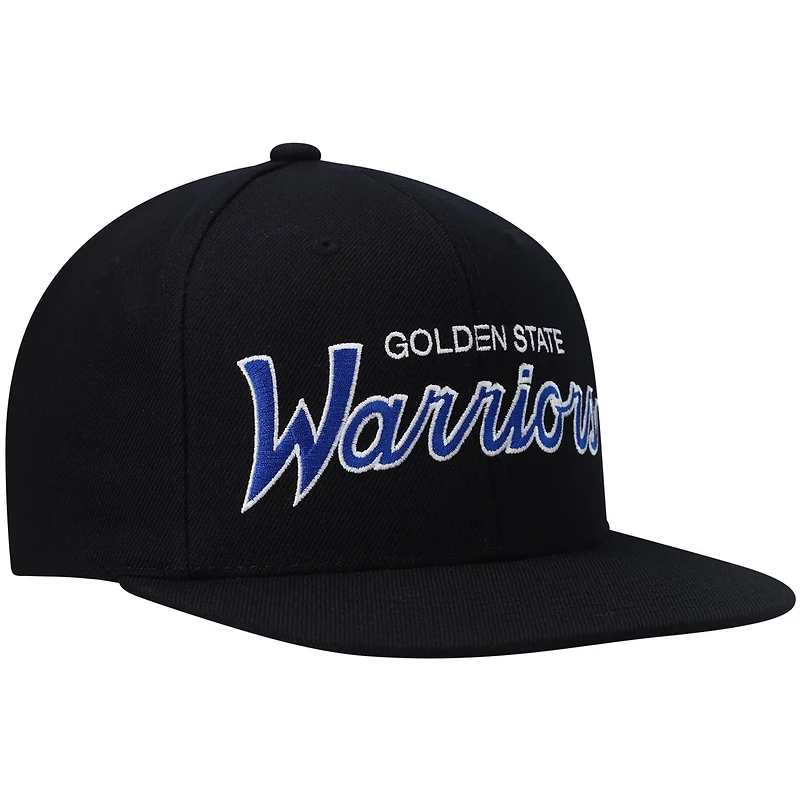 Mitchell  Ness Golden State Warriors Hardwood Classics Script 20 Snapback Hat
