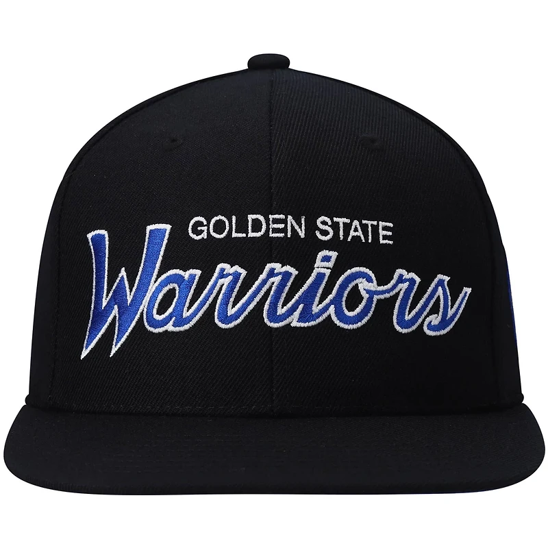 Mitchell  Ness Golden State Warriors Hardwood Classics Script 20 Snapback Hat