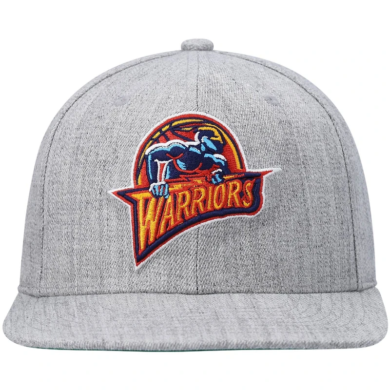 Mitchell  Ness Heathered Gray Golden State Warriors Hardwood Classics Team 20 Snapback Hat