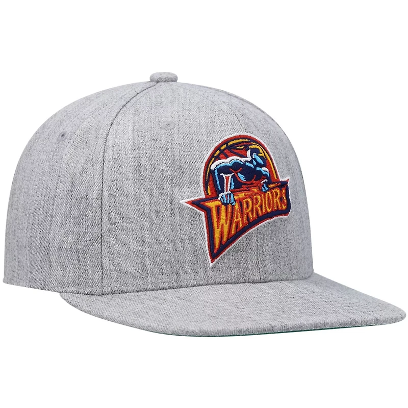 Mitchell  Ness Heathered Gray Golden State Warriors Hardwood Classics Team 20 Snapback Hat